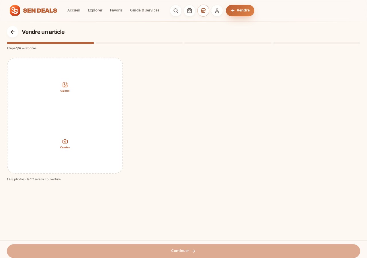 Capture d'écran — sen-deals.com/ventes/nouvelle